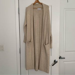 extra long cream sweater